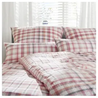 Elegante Bettwäsche Cardiff Fraise 135 x 200 cm, Seersucker von Elegante, Seersucker, 2 teilig rosa