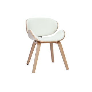 Design-Stuhl in Weiß und helles Holz WALNUT