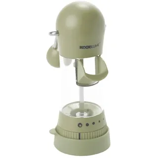 Kochblume Gewürzmühle mit Silikon-Auffangkappe | ergonomische Hebelfunktion | Keramikmahlwerk | 5 verschiedene Mahlgrade | Füllkappe und Silikonfuß | Farbe: taupe