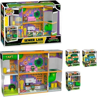 Funko Teenage Mutant Ninja Turtles Sewer Home Bitty Box Playset mit 2 Mini-Figuren 2,2 cm