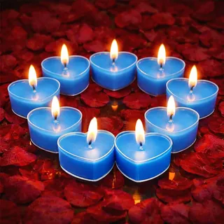 Herz Kerzen, 9 Stück Teelichter Herzförmige Kerzen, für Weihnachtsfeiern | Hochzeiten, Neujahr, Valentinstag, Geburtstag, Vorschlag, Party