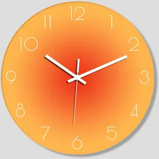 30 Cm Wanduhr, Moderne Geräuschlose Quarz-wanduhr Mit Arabischen Ziffern, Tickfreie Wanduhr, Wohnaccessoires, Dekorative Wanduhr Und Tischuhr Mit Doppelfunktion (orange—2)
