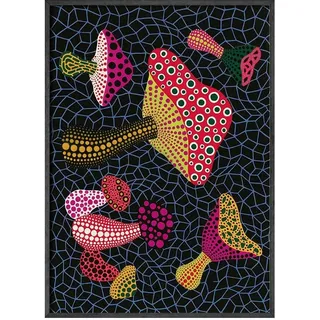 Yayoi Kusama Artwork Ausstellung Poster und Drucke Pilz Wandkunst Bilder Museum Leinwand Gemälde for Wohnzimmer Wohnheimdekoration (Color : E, Size : 40x50CM No Frame)