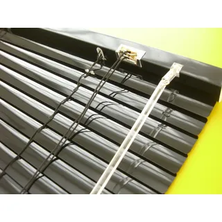 Alu Jalousie schwarz - Breite 50 bis 240 cm - Höhe 160/220 cm - Tür Fenster Rollo Jalousette Aluminium Fensterjalousie Lamellen Metall (60 x 160 cm)