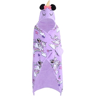 sarcia.eu Minnie Unicorn Einhorn Disney Überwurf/Decke mit Kapuze, violett