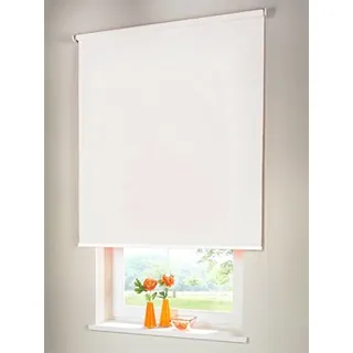 Hochwertiges Sichtschutzrollo Mittelzugrollo Springrollo Rollo Sichtschutz 90 x 180 cm / 90x180 cm weiss // Sichtschutzrollo/Sichtschutz-Rollo/Fensterrollo