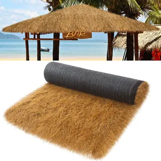 Nuenen Synthetisches Strohdach, künstliches Tiki-Bar, Western-Cowboy, feuerfest, Palapa, Stroh, Dachdekoration, für Pool, Strand, Hawaii-Party, Tischdekoration, 50 x 50 cm, Gelb
