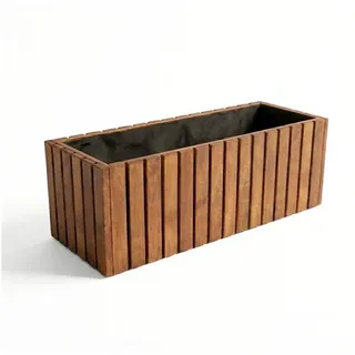Mega-Holz Pflanzkübel Pflanzkübel Holz TAVO35 - Kiefer Blumenkasten für außen, massiv groß, 34/64/99/116x37x35 cm (BxTxH), Imprägniert, stabil braun 116 cm x 35 cm x 37 cm