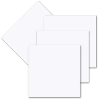 200x einfaches Einlege-Papier für quadratische Karten - weiß - 140 x 140 mm - ohne Falz - hochwertig mattes Papier von GUSTAV NEUSER