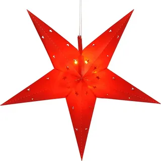 Meinposten Stern Lichterkette 12 LED 44 cm Weiß/Rot