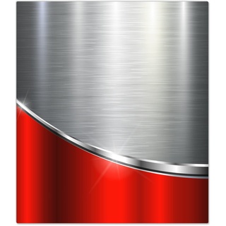 DecoCat Herdabdeckplatte Ceranfeld 45x52 cm Einteilig Metall-Optik Stahlwelle Rot Schneideplatte Glas Kochfeldabdeckung Herdabdeckung Induktionsschutz