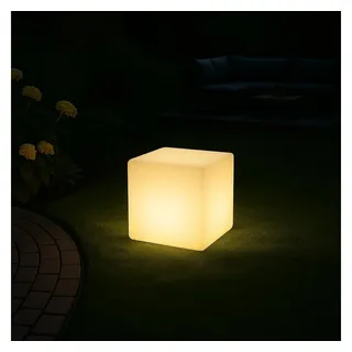 Melitec LED Gartenleuchte Würfel schwarz 30 x 30 x 30 cm inkl. RGB Farbwechsel