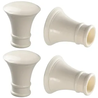 GORGECRAFT 4Stk Kunststoff-Gardinenstangenabdeckungen Beige Trompeten-Vorhangkappen Dekorative Endstücke Für Gardinenstangen 28mm Innendurchmesser Runde Köpfe Vorhang Stangendekoration (78x68mm)