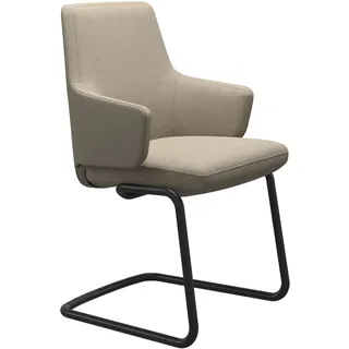Stressless Stuhl Vanilla | Freischwinger D400 Calido Light Beige Mit Armlehnen Niedriger Rücken Matt Schwarz
