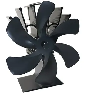 BTYQKZVPM, Ofenventilator, Kaminofenventilator, 6 Flügel, hitzebetriebener Ofenventilator, Holzbrenner, Ecofan, leiser Kamin, Kamin, effiziente Wärmeverteilung (einzeln)