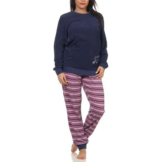 normann Frottee Pyjama gestreift Blau 40/42