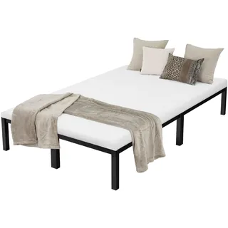 Metallbett Bettgestell Schlafzimmerbett Stahl Bett Lattenrost Schwarz 120x200 cm