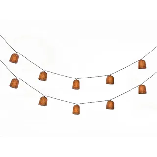 Luxform LED Lichterkette Solar Rattan 1,8 m Warmweiß