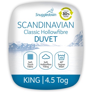 Snuggledown Bettdecke mit skandinavischer Hohlfaser, Polyester, weiß, King Size