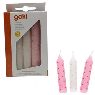 GoKi Geburtstagskerzen-Set, rosa gepunktet