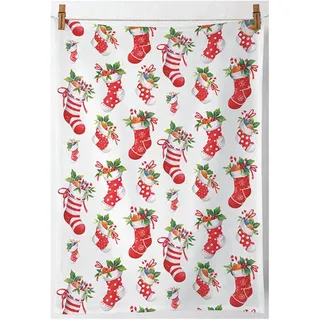 Ambiente Home Ambiente - Weihnachten - Geschirrtuch, Küchentuch - X-Mas Stockings/Weihnachtsstrümpfe