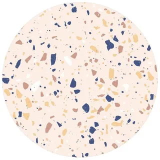 Bilderdepot24 Teppich Vinyl Wohnzimmer Schlafzimmer Flur Küche Muster Terrazzo, rund - beige glatt, nass wischbar (Küche, Tierhaare) - Saugroboter & Bodenheizung geeignet beige 240 cm x 240 cm