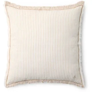 MARC O'POLO Zierkissen Fine Stripe Dark Sand,40x60 cm, 80% Bio-Baumwolle, 20% Leinen, Streifen