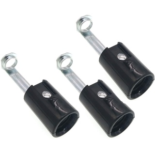 E14 Keyless Phenolic Socket Candle Lamp Holder,SES Pendant E14 Lamp Socket with 1/8IPS Threaded Hickey (Black,68mm)
