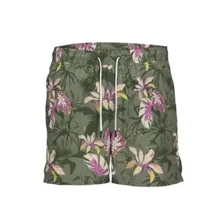 Jack & Jones Herren Badehose Badeshort JPSTFIJI JJSWIM AOP Grün 12253510 S