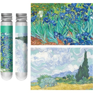 Baokuan 2set Mini Tube Pocket Puzzle Van Gogh Berühmte Gemälde Sternenhimmel Landschaft Kreative Dekompression Spielzeug Fotorahmen Geschenk Für Erwachsene/Kinder