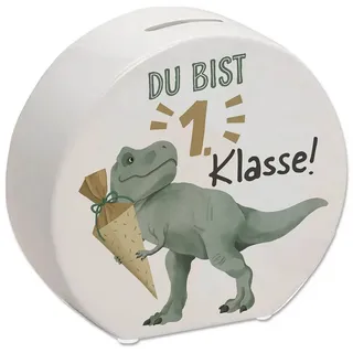speecheese Spardose Dino mit Schultüte Spardose mit Spruch Du bist 1. Klasse!