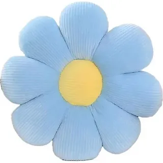 Blumenkissen, Dekoratives, Blumenförmiges Kissen, Florales Bodenkissen, Sitzkissen, Hübsche Schlafzimmerdekoration Und Weiches Kissen – 40 X 40 Cm – Blau Und Gelb