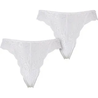 URBAN CLASSICS Allover Lace Tanga 2-Pack Weiß L