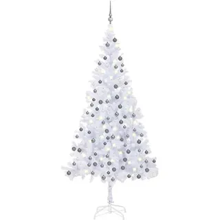 vidaXL Künstlicher Weihnachtsbaum grau/weiß 210 cm