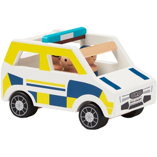 Holz-Polizeiauto Aiden In Weiß/Blau