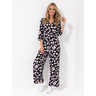 KIM & CO. Jumpsuit, 3/4-Arm Brazil Knit Jersey geknotete Optik figurumspielend