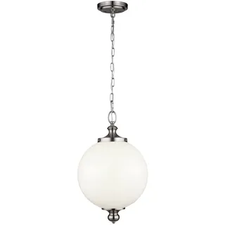 Licht-Erlebnisse Stilvolle Hängelampe LORIN in Silber Glas Ø30cm verstellbar Jugendstil Design Leuchte Wohnzimmer Esstisch