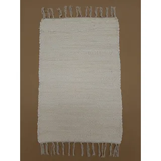 Kottig Fleckerl Handweb Teppich Fleckerlteppich Uni 80x160 Garmisch Flickenteppich Einfarbig (Beige)