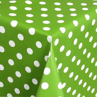 MEWATU Wachstuch Rolle Rollenware 01150 Punkte Polka Dots Points 20 m x 140 cm Breite (01150-05 grün)