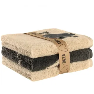 CAWÖ Heart Beats Handtuchset 3-tlg. beige