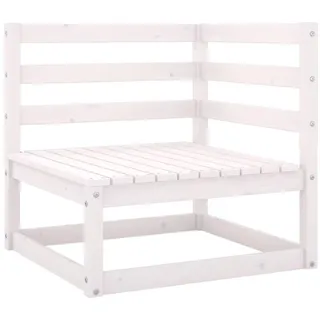 vidaXL Gartensofa 2-Sitzer Loungesofa weiß