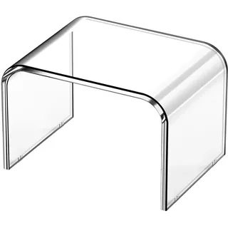 Ciyivald Tritthocker Aus Acryl,Kleiner Fußhocker,Rutschfester Hocker,belastbar Bis 150 Kg, Tritthocker Für Erwachsene,Fußbank Für Badezimmer Und Garderobe Clear,32×23×23cm