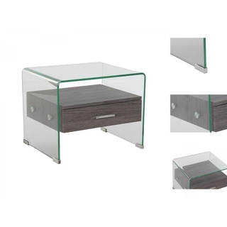 Bigbuy Nachttisch »Nachttisch DKD Home Decor Holz Dunkelbraun Glas 50 x 40 x 45,5 cm« weiß