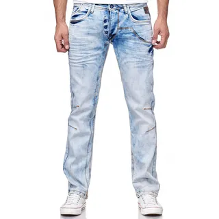 Straight-Jeans RUSTY NEAL Gr. 31, Länge 34, blau (hellblau) Herren Jeans Straight Fit im außergewöhnlichen Design