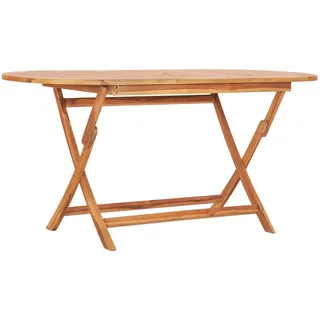 vidaXL Teak Massiv Gartentish Klappbar Klapptisch Esstisch Holztisch Teaktisch Gartenmöbel Tisch Balkontisch Terrassentisch 160x80x75cm