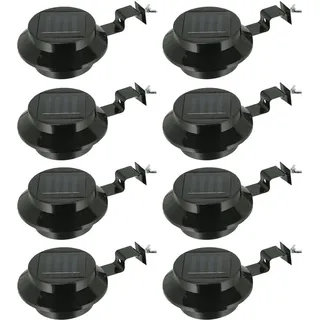 8x Solar Dachrinnenleuchte Dachrinnenlampe Dachrinnen Lampe Licht Regenrinne Solarlampe Solarleuchte Beleuchtung Aussenlampe - Schwarz