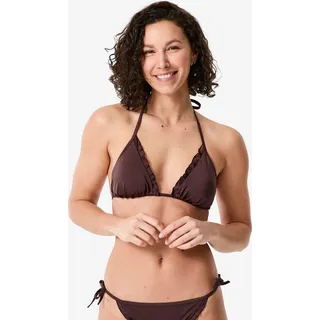 Bikini-Oberteil Damen Triangel mit Rüschen Mae Cancan braun