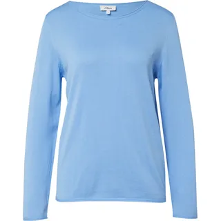 s.Oliver Feinstrickpullover mit Rollkanten Blau 40