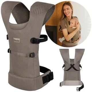 lionelo Babytrage MABEL (Set, Im Set enthalten ist die Babytrage Mabel), ergonomisch/atmungsaktiv/Kreuzsystem/Doppelsicherung beige