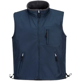 Portwest S418 Herren All Wetter RS Fleece Fünf Taschen Stehkragen Baumwolle | Marine, M, Fleecegefüttert Polyester Wendbar, 100% Polyester, PVC Beschichtet, Einstellbare Kordel Am Saum, Wendbare Kleidung